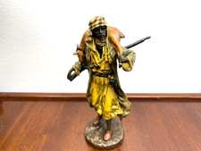 Farbige Bronze Skulptur Wiener Art Arablscher JÄger nach Franz Bergman