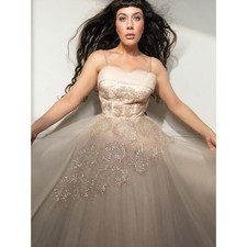 1950s Vintage Blush Pink Sequined Tulle Fairytale Gown