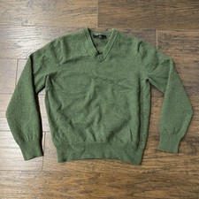 EXPRESS DESIGN STUDIO - Green Wool Long Sleeve V-Neck Pullover, Women  s SMALL