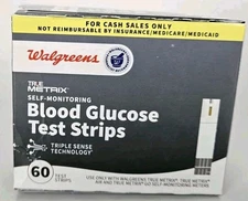 Walgreens True Metrix Blood Glucose Test Strips. QTY=60