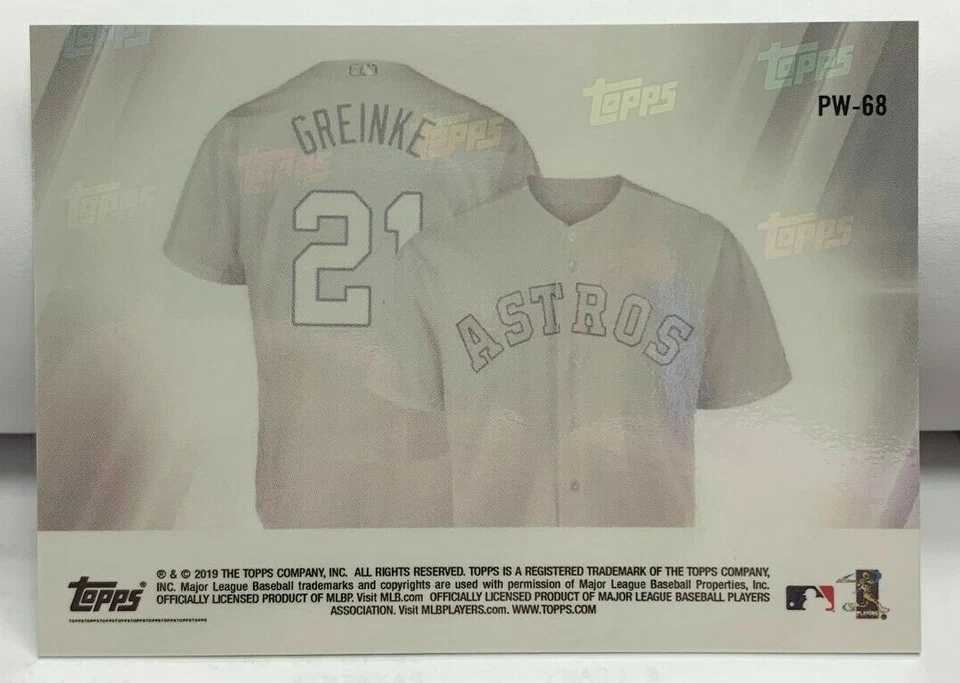 Zack Greinke "GREINKE" 2019 Topps Now Players Weekend #PW-68 - ASTROS - SP /261 - Image 2 of 2