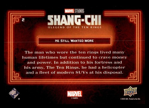 2023 Shang-Chi UD Marvel 2 He Still Wanted More - Bild 2 von 2