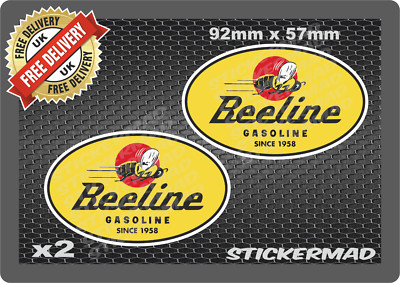 Beeline Gasoline Since 1958 Stickers Oil Vintage USA Retro Gas Fuel Decals US