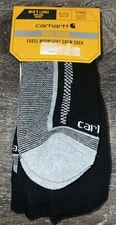 Carhartt Force ~ Mens 3-Pair Midweight Crew Socks Polyester Blend Black ~ L