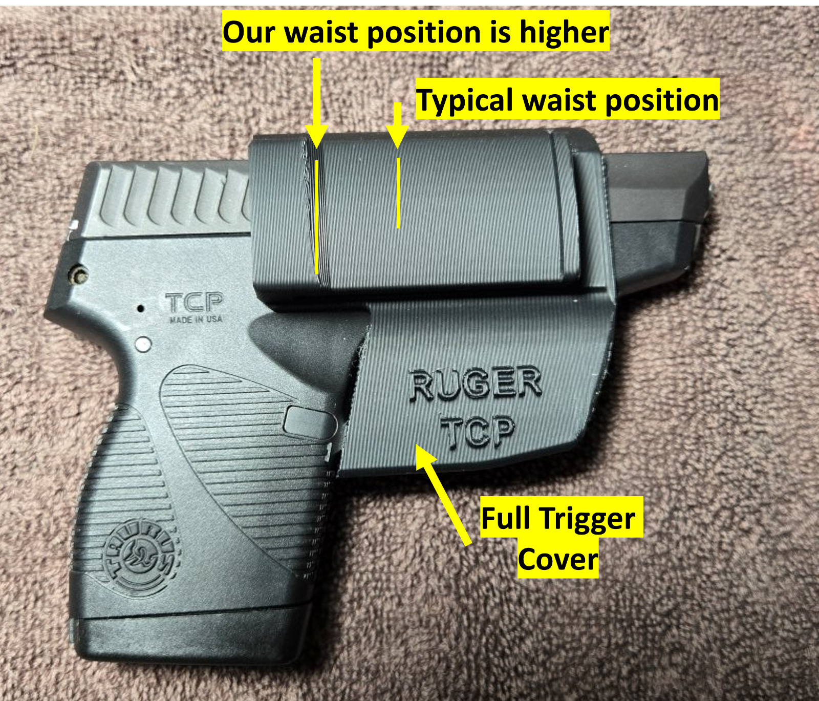 TAURUS PT738 TCP 380 acp Holster IWB In Waistband conceal carry Made in USA