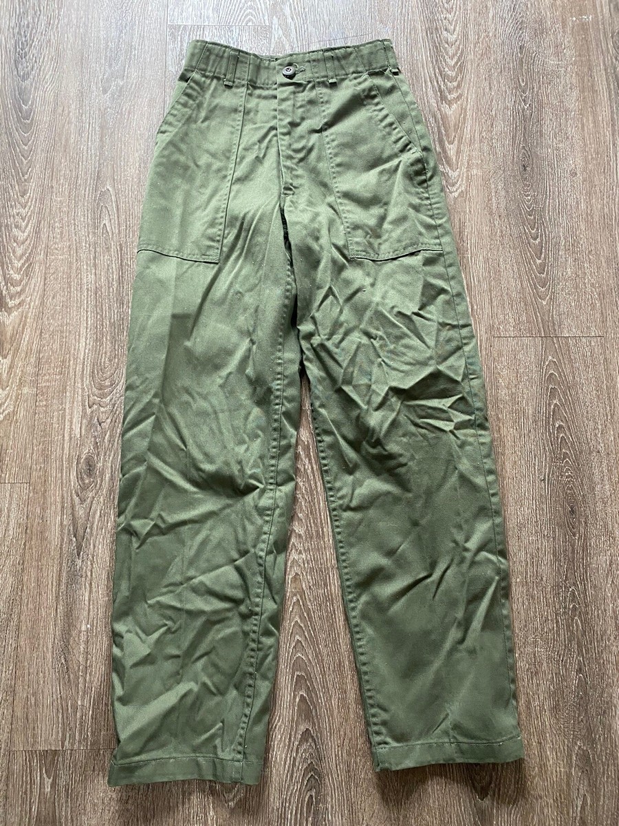 Vintage 60s 70s Army Military Chino Khaki Pants Distressed Worn