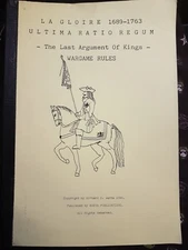 LA GLOIRE 1689 - 1763 ULTIMA RATIO REGUM - AGEMA PUBLICATIONS - WARGAMES RULES