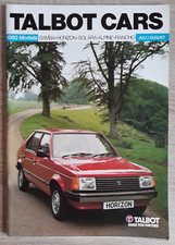 Talbot Range Brochure 1982 - Samba Horizon Solara Alpine Rancho Tagora