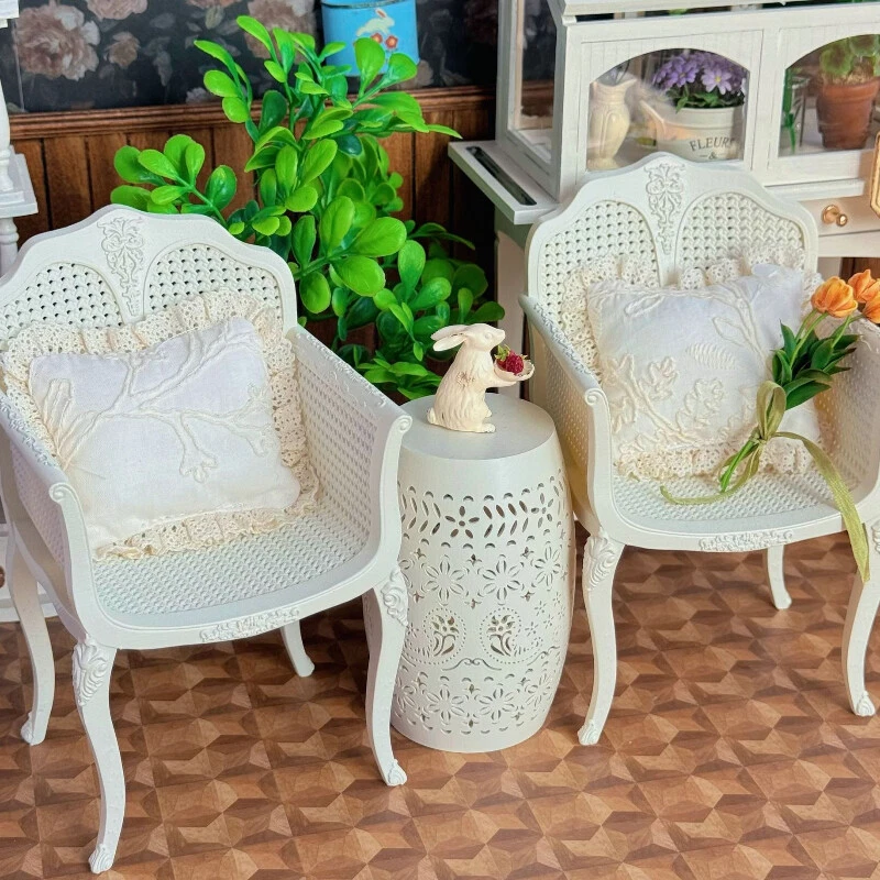 5PC 1/6 Scale Dollhouse Miniature Furniture Chair Armchair Coffee Table Soldiers - Image 3 of 4