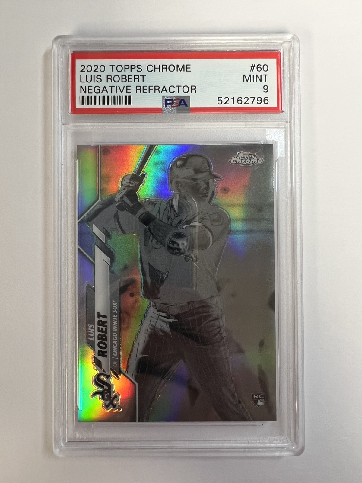 2020 Topps Chrome Luis Robert Negative Refractor PSA 9 60