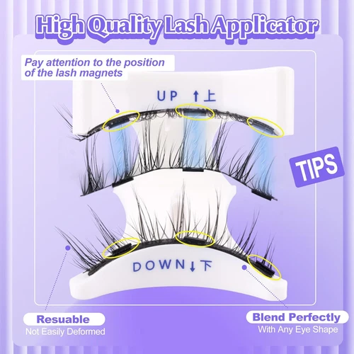 Reusable Natural Magnetic Eyelashes with Applicator No Glue Needed Lashes Kit US - Picture 8 of 16
