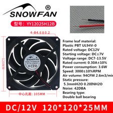 SNOWFAN YY12025H12B 0.30A 12cm 12025 Computer Power Supply Chassis Cooling Fan