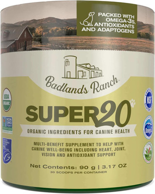 Super20 Canine Supplement Organic Ingredients Multi-Benefit Supplement, Ashwagan