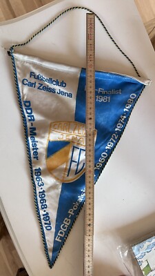 XXL Fußballwimpel Carl Zeitz Jena groß 50cm EC Finalist 1981 FDGB DDR Wimpel