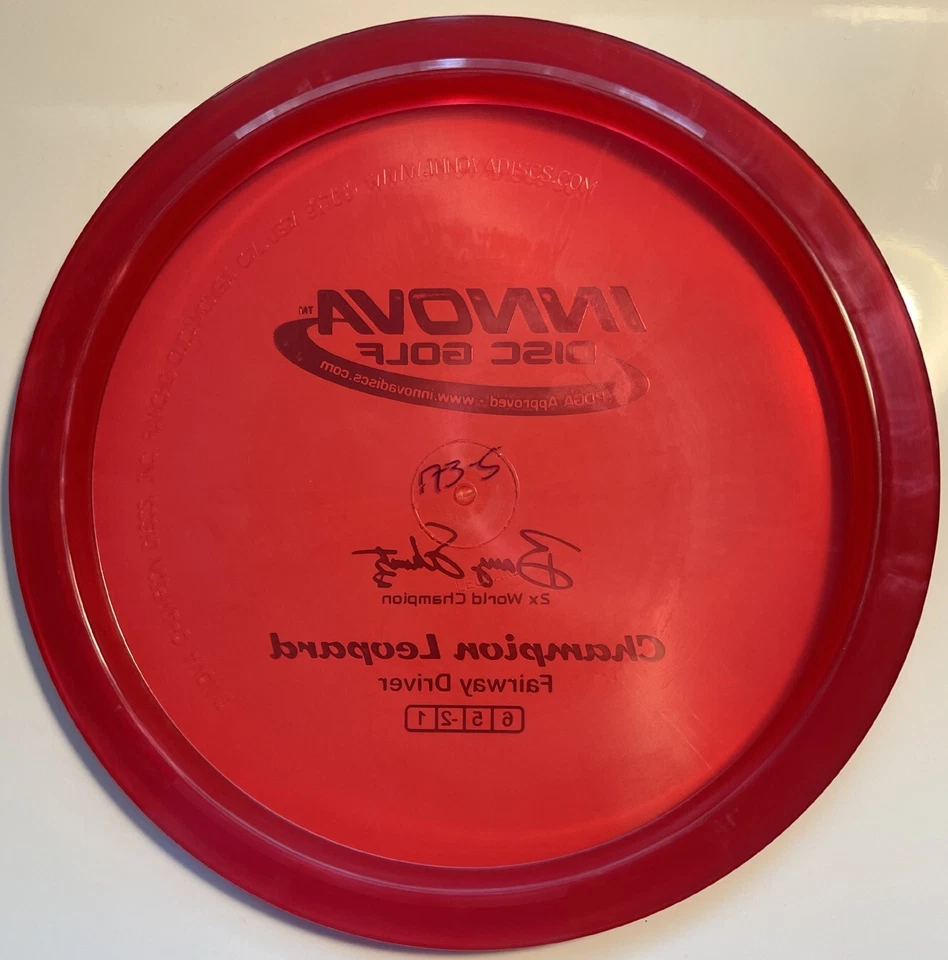 INNOVA CHAMPION LEOPARD 174.34 GRAMS PEARLY DEEP RED w/BLUE HOT-STAMP - Image 2 of 2