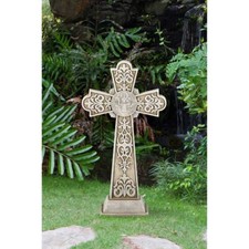St. Benedict Garden Cross, 23.5 Outdoor Statu...