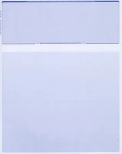25 Blank Check Stock Paper - Check on Top - Blue Pinstripe 