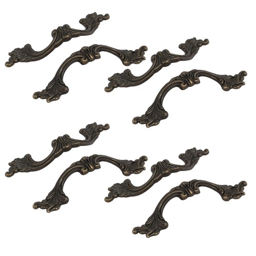 Juego De 8 Manijas Para Cajones Estilo Vintage - 115x25x15 Mm, Color Bronce, Con Tornillos Incluidos
