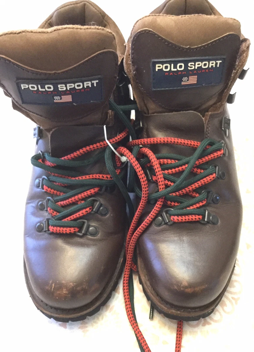 Ralph Lauren Polo Sport Hiking Brown Leather Lace Up Boots Sz. 8