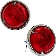 2pcs 12v Tail Lights Trailer Tai Light Stop Signal Red Lens Universal Vehicle