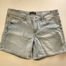 Seven 7 Blue Jeans Shorts 10 Embroidered Pockets Stretchy Comfort Casual Zip