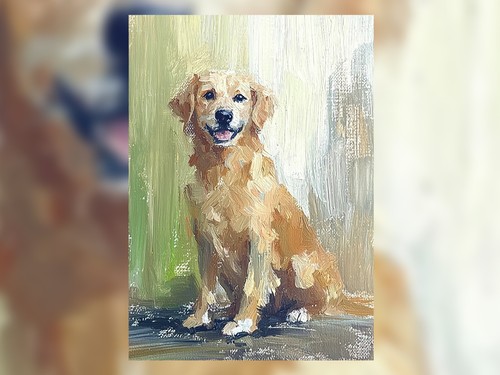 Happy Golden Retriever 5 Zoll x 7 Zoll Druck auf mattem Papier | Bezauberndes Haustierporträt - Bild 6 von 18