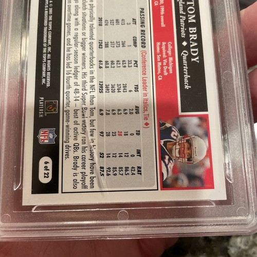 2005 TOPPS TURN BACK THE CLOCK TOM BRADY #6 GMA 10 GEM MINT PATRIOTS Sm Crack - Picture 6 of 8