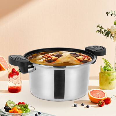 #ad #ad Micro Pressure Cooker Non Stick Pot Stainless Steel Pressure Cooker Silver NEW $41.41