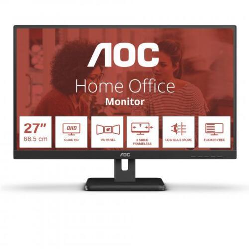 AOC E3 Q27E3UAM Monitor PC 68,6 cm (27") 2560 x 1440 Pixel Quad HD Nero - Foto 1 di 4
