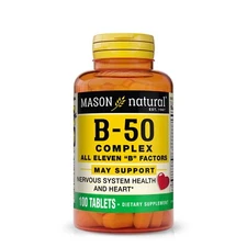 Mason Natural B-50 COMPLEX ALL ELEVEN "B" FACTORS, 100 Tablets