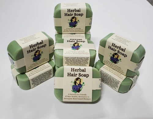 Herbal Hair Shampoo Bar Soap - Truly Natural - EcoFriendly READ our Ingredients
