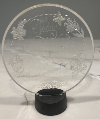VTG Hallmark 1980 Acrylic Plaque Today is the First Day of the Rest of your Life
