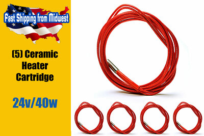 (5Pcs) 24V 40W Heater Ceramic Catridge Heater for Hotend, Size 6x20, 3D Printer