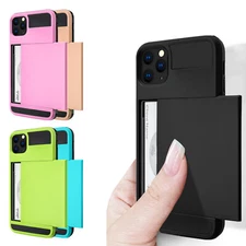 for iPhone 11 11Pro 11Pro Max Wallet With Case Credit Card Holder ID Slot Pocket