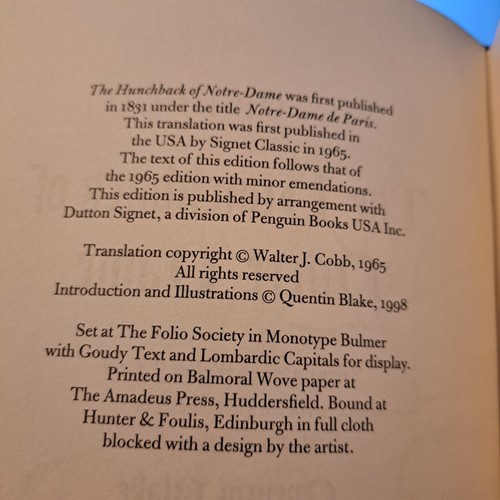 The Hunchback of Notre Dame - Victor Hugo - Folio Society - 1998 1st ed. - MINT - Imagen 7 de 8