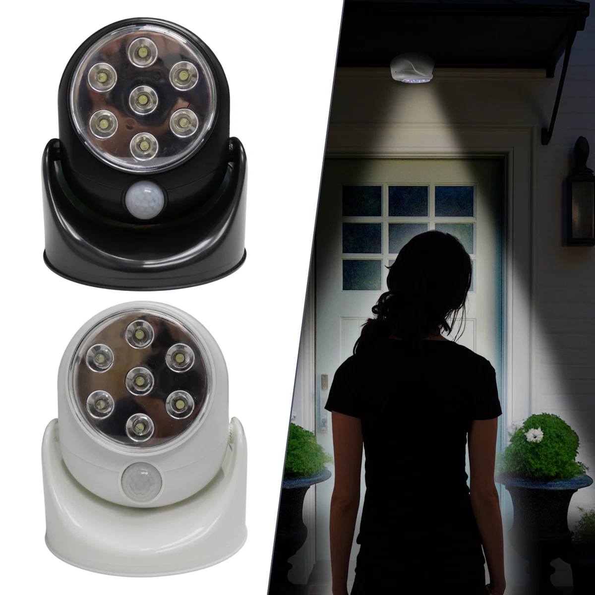 7 LED Batería Sensor Luz Interior Activado Movimiento Escaleras Closet