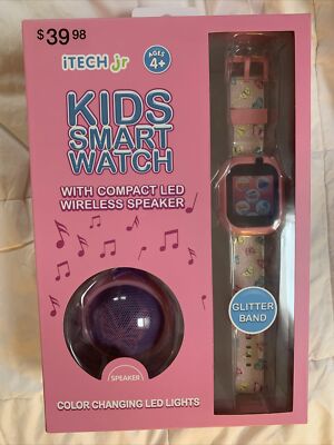 ITech jr Kids Smart Watch With LED Color Changing Wireless Speaker -Butterflies 