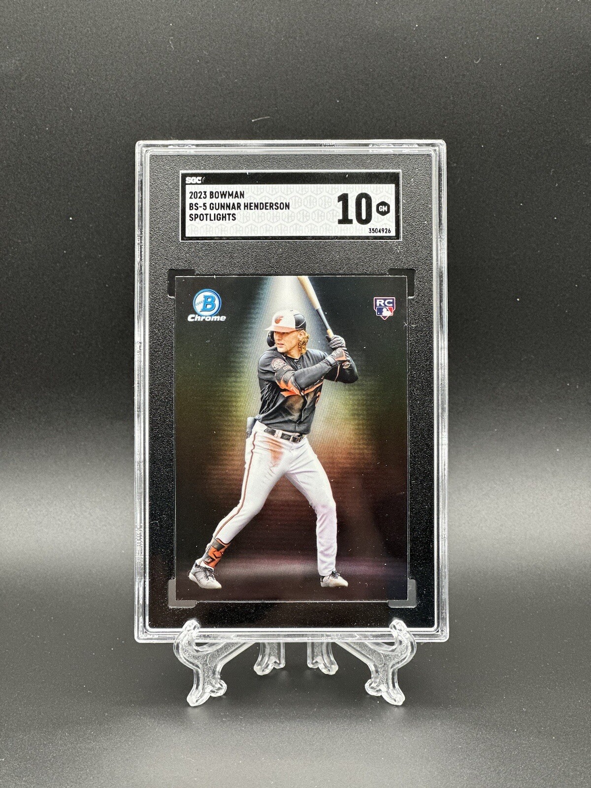 Gunnar Henderson #BS-5 2023 Bowman Spotlights Rookie Orioles SGC 10