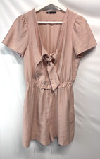 Zara Dusty Pink Romper Pockets Shorts Short Sleeve Keyhole Neck M