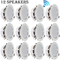 4’’ Bluetooth Ceiling/wall Speakers, (12) 2-way Speakers With Built-in Led Light on sale 4’’ Bluetooth Ceiling/wall Speakers, (12) 2-way Speakers With Built-in Led Light on sale