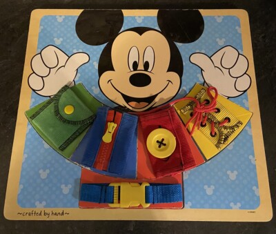 Disney Mickey Mouse Wooden Basic Skills Puzzle Board 5 Activities Melissa & Doug