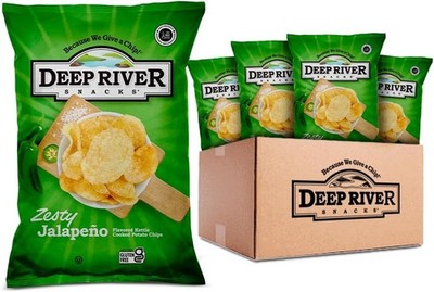 Deep River Snas Zesty Jalapeno Kettle Cooked Potato Chips, 2-Ounce