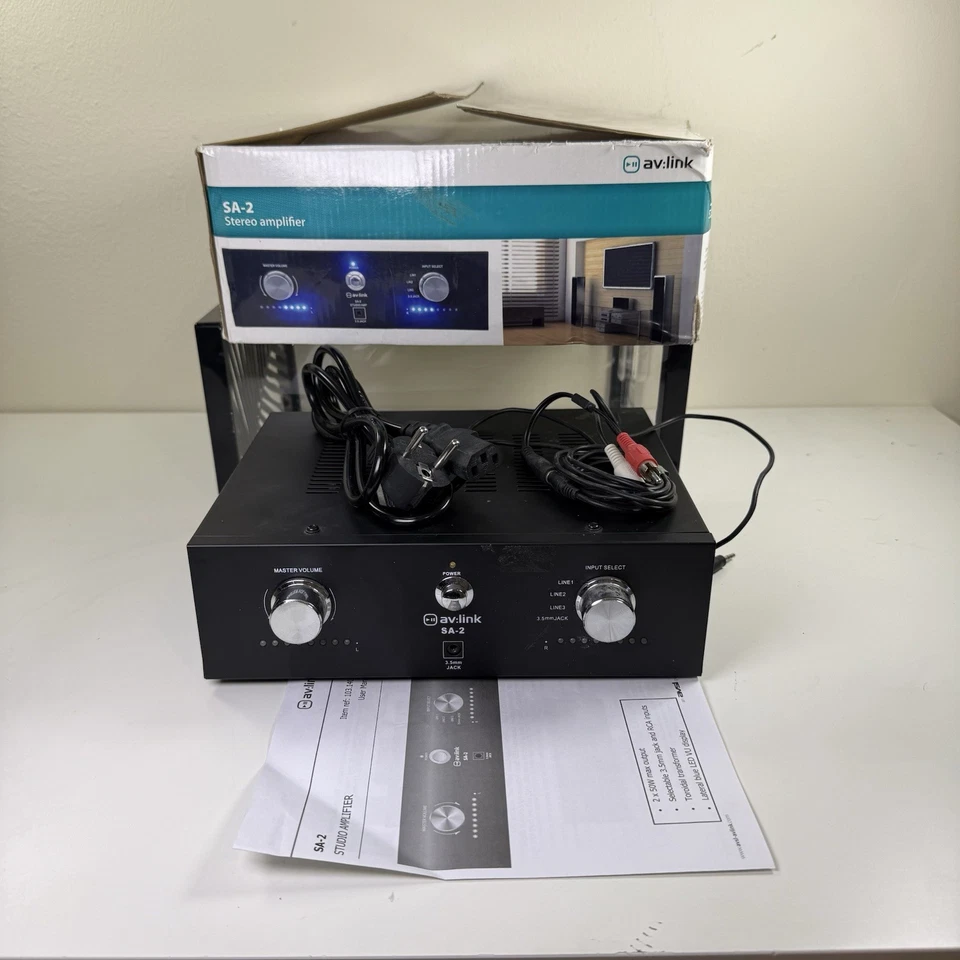 AV LINK SA-2 Stereo Amplifier 100W Max Convection Cooling Silent Operation - Image 2 of 4