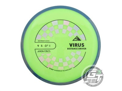 NEW Axiom Discs Neutron Virus 168g Dayglow Blue Rim Distance Driver Golf Disc