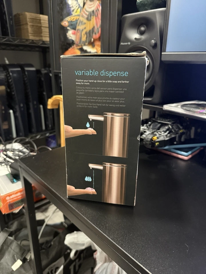 Simplehuman 9 унций Бесконтактный датчик пены насос дозатор мыла розовое золото новый открытый - Изображение 4 из 4