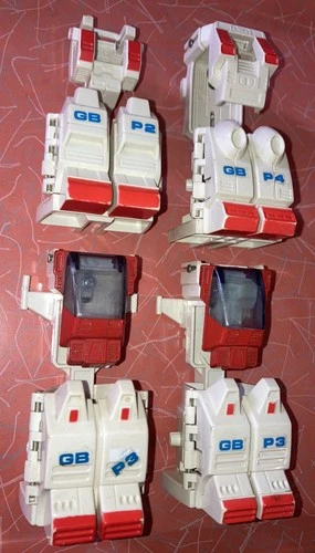 1985 GoBots GUARDIAN POWER SUIT Lot Figure White TONKA Transformer Parts 80s Toy