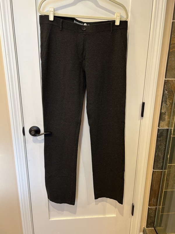Betabrand Womens XL  Long Classic Straight Leg Dress Pant Pull On Yoga GRAY