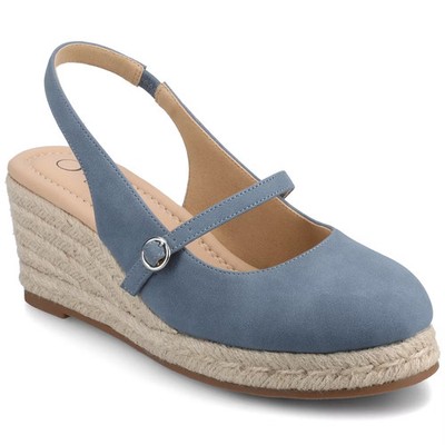 Journee Women Asmyna Espadrille Wedges, Denim 6