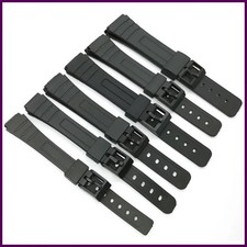 Resin Silicone 12/14/16/18/20/22mm Strap Universal Black PU Watch Band for Casio