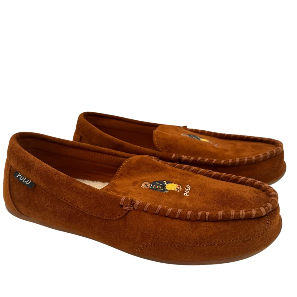 Zapatillas mocasín marrón POLO Ralph Lauren Declan Bear para hombre talla 13 Foto 2 de 4